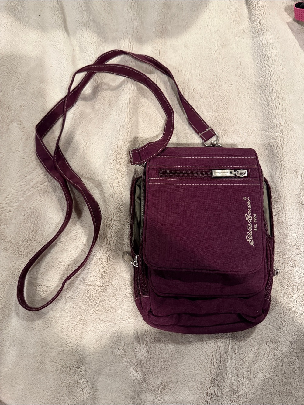Eddie Bauer Plum Messenger Crossbody Bag